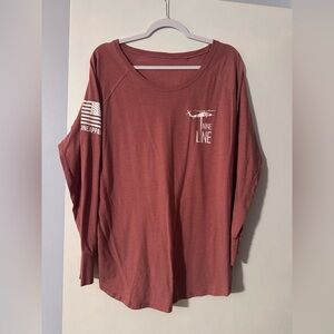 Nine Line Women's Long Sleeve Rust Tee